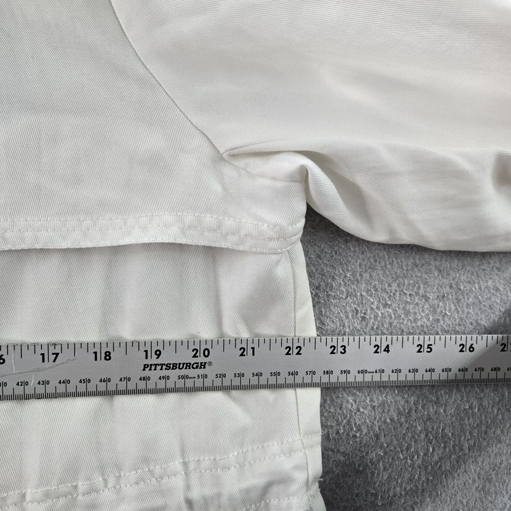 Vince Women Jacket M White Anorak Utility Snap‎ Button Zipper